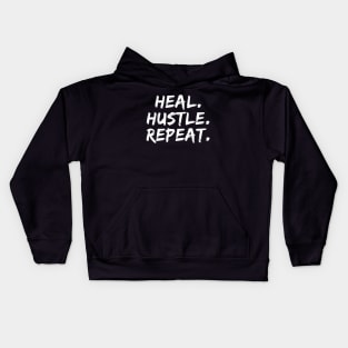 Heal Hustle Repeat White Kids Hoodie